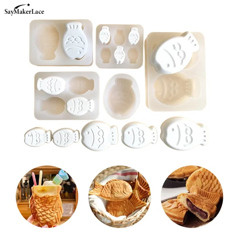 Cartoon Little Fish Snapper Roasted Cake Grinder Baked Silicone Rice Cake Mold Soap Mold Gypsum Aromatherapy