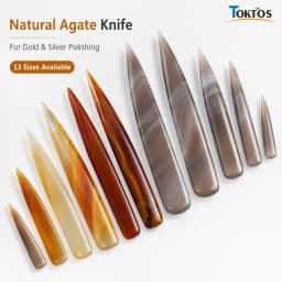 Natural Agate Knife 7-19cm Gold Silver Jewelry Polishing Burnishing Tool Gemstone Surface Finishing Hand Tool 13 Sizes
