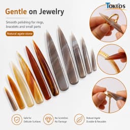 Natural Agate Knife 7-19cm Gold Silver Jewelry Polishing Burnishing Tool Gemstone Surface Finishing Hand Tool 13 Sizes