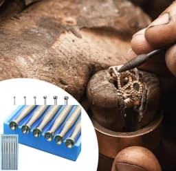 6Pcs round Cup Burr Multipurpose Jewelry Carving Bits Goldsmith Accessories Wire Rounder Burring Tools for Crafting