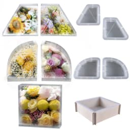 DIY Crystal Resin Mold Large Trapezoidal Square Book Stall Jewelry Table Decoration Epoxy Mirror Silicone Mold For Resin Making