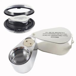 40X 25mm All Metal Jeweler LED Lens Jewelery Loupe LED Currency Detecting/Jewelry Identifying Type