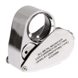 40X 25mm All Metal Jeweler LED Lens Jewelery Loupe LED Currency Detecting/Jewelry Identifying Type