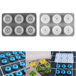 2 Styles 12mm 16mm Flat Ball Beads with Hole Silicone Mold for DIY Jewelry Making Epoxy Resin Silicone Mould Handmade Crafts