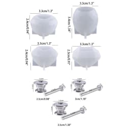 DIY 3D Dresser Knob Resin Mold Handles Silicone Resin Casting Mold Drawer Kitchen Cabinet Door Hardware with Accessories
