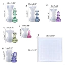R7UF 3D International Chess Piece Mold Jewelry Resin Casing Mold Chess Shaped Chocolates Candy Baking Tools Easy to Use