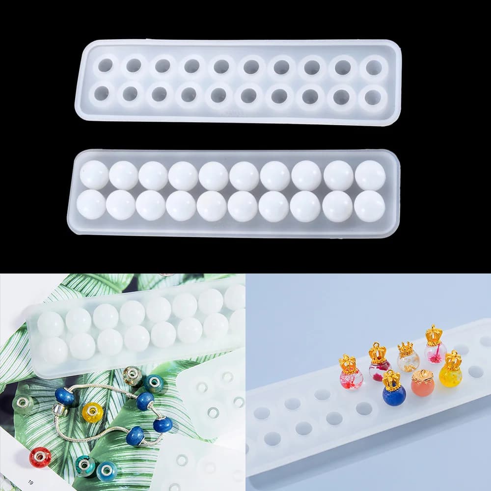 Flat Mouth Spherical Ball Pendant Silicone Mold Necklace Jewelry Pendant Resin Mold for DIY Epoxy Resin Jewelry Making Supplies