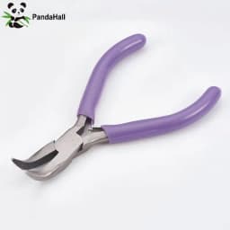 Pandahall Carbon Steel Jewelry Pliers Bent Nose Pliers Polishing Jewelry Making Tools 12x7.2x0.9cm