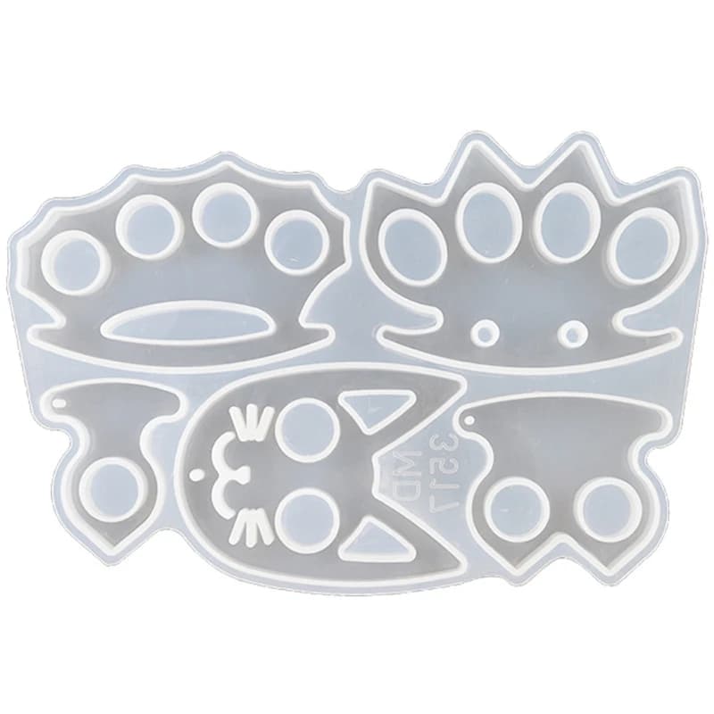 Self-Defense Finger Keychain Mold Epoxy Resin Mold Anti-Wolf Knuckles Keyring Resin Silicone Mould Jewelry Tool Handmade