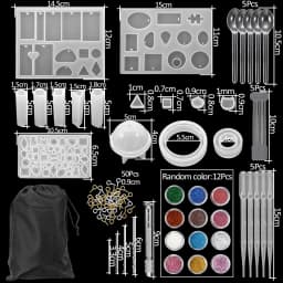 20 Styles Jewelry Epoxy Resin Molds Kit Silicone Mold UV Casting Tools Resin Jewelry Casting Molds for DIY Crafts Jewelry Making