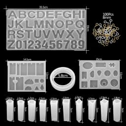 20 Styles Jewelry Epoxy Resin Molds Kit Silicone Mold UV Casting Tools Resin Jewelry Casting Molds for DIY Crafts Jewelry Making