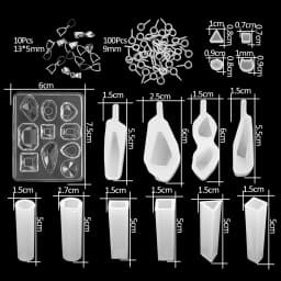 20 Styles Jewelry Epoxy Resin Molds Kit Silicone Mold UV Casting Tools Resin Jewelry Casting Molds for DIY Crafts Jewelry Making