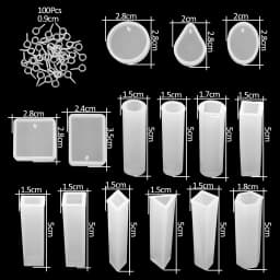 20 Styles Jewelry Epoxy Resin Molds Kit Silicone Mold UV Casting Tools Resin Jewelry Casting Molds for DIY Crafts Jewelry Making