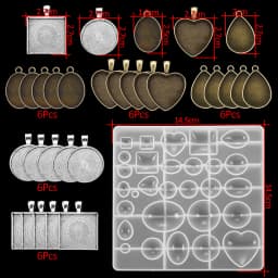 20 Styles Jewelry Epoxy Resin Molds Kit Silicone Mold UV Casting Tools Resin Jewelry Casting Molds for DIY Crafts Jewelry Making