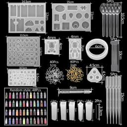 20 Styles Jewelry Epoxy Resin Molds Kit Silicone Mold UV Casting Tools Resin Jewelry Casting Molds for DIY Crafts Jewelry Making