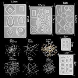 20 Styles Jewelry Epoxy Resin Molds Kit Silicone Mold UV Casting Tools Resin Jewelry Casting Molds for DIY Crafts Jewelry Making