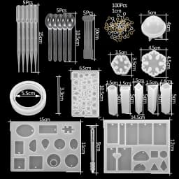 20 Styles Jewelry Epoxy Resin Molds Kit Silicone Mold UV Casting Tools Resin Jewelry Casting Molds for DIY Crafts Jewelry Making