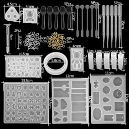 20 Styles Jewelry Epoxy Resin Molds Kit Silicone Mold UV Casting Tools Resin Jewelry Casting Molds for DIY Crafts Jewelry Making