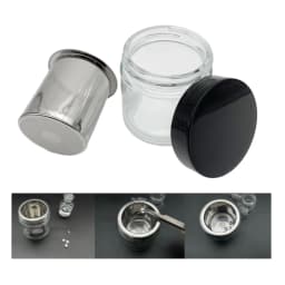 Diamond Cleaning Jar with Stainless Steel Sieve Jewellery Washing Cup Glass Gemstone Washer Ring Necklace Cleaner Jewelry Tools