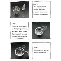 Diamond Cleaning Jar with Stainless Steel Sieve Jewellery Washing Cup Glass Gemstone Washer Ring Necklace Cleaner Jewelry Tools