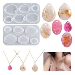 DIY Silicone Pendant Water Drop Gem Mold Faceted Oval Drop Epoxy Resin Silicone Mold Earrings Casting Craft Jewelry Making Tool