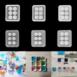 1pcs Round Square Prismatic Beads Silicone Mold Necklace Bracelet Pendant UV Resin Mould For DIY Jewelry Making Finding Tools