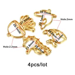 4pcs/lot Animal Border Mold Gold Hollow Metal Frame Bezel Pendant Epoxy Resin Dolphin Octopus For DIY Resin Mold Jewelry Making