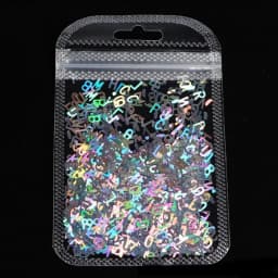 5 Colors Alphabet Holographic Laser- Letters Chunky Glitter Epoxy Resin Festival Chunky Letters Mixed Sequins 2g Per