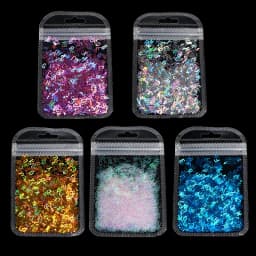 5 Colors Alphabet Holographic Laser- Letters Chunky Glitter Epoxy Resin Festival Chunky Letters Mixed Sequins 2g Per