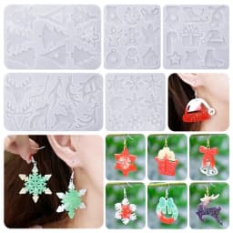 Christmas Elk Shaped Silicone Mold DIY Epoxy Resin Mold Deer Elk Mold Christmas Tree Pendant Decoration Snowflake Elk Mould