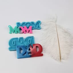 DIY Resin Silicone Mold English Letter DAD MOM Mirror Epoxy Resin Casting Mould Decoration Key Chain Molds Jewelry Making