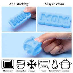 DIY Resin Silicone Mold English Letter DAD MOM Mirror Epoxy Resin Casting Mould Decoration Key Chain Molds Jewelry Making