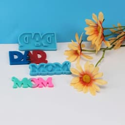 DIY Resin Silicone Mold English Letter DAD MOM Mirror Epoxy Resin Casting Mould Decoration Key Chain Molds Jewelry Making