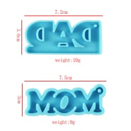 DIY Resin Silicone Mold English Letter DAD MOM Mirror Epoxy Resin Casting Mould Decoration Key Chain Molds Jewelry Making