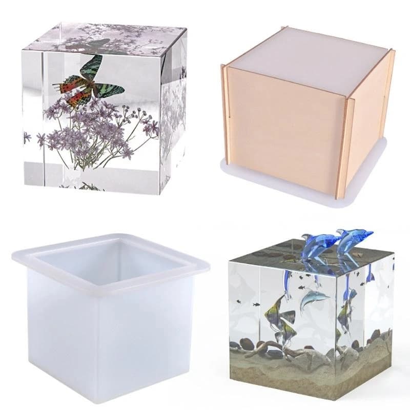 R3MC Cube Specimen Tabletop Ornaments Epoxy Resin Mold Handmade Home Decoration Silicone Mould DIY Crafts Candle Plaster Mold