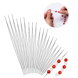 5pcs/lot Spring Steel Beading Needles 5 Sizes Easy Jewelry Making Tools Big Eye Curved Beading Pins for Beads and Pearls