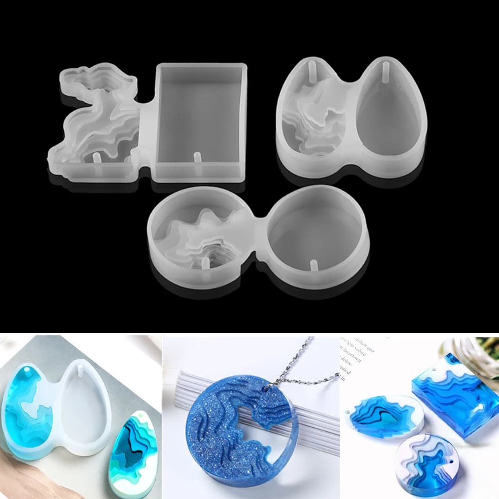 Island Mountain Pendant Silicone Molds Epoxy Resin Mold Waterdrop Casting Mould for DIY Craft Jewelry Making Resin Pendants Tool