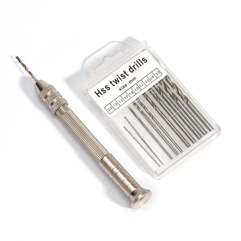 Mini Hand Drill Precision Resin Molds Tool With 10pc Twist Drill Bits For Resin Plastic Wood Keychain Pendant Jewelry Making
