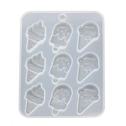 Simulated Food Resin Mold Ice Cream Cones Popsicle Food Keychain Pendant Silicone Resin Mold Jewelry Making Tools R3MC