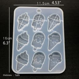 Simulated Food Resin Mold Ice Cream Cones Popsicle Food Keychain Pendant Silicone Resin Mold Jewelry Making Tools R3MC