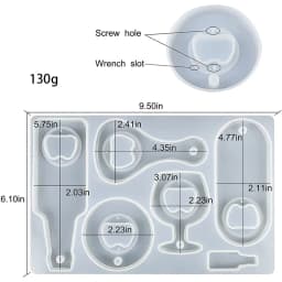 3D DIY Crystal Resin Silicone Mold Beer Wrench Corkscrew Bottle Opener Mirror Silicone Mold For Resin