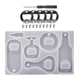 3D DIY Crystal Resin Silicone Mold Beer Wrench Corkscrew Bottle Opener Mirror Silicone Mold For Resin