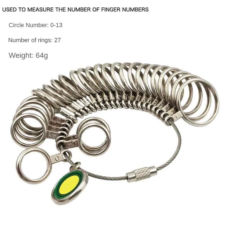 Aluminum Alloy Ring Gauges Sizer Meter Hand Loop Jewellery Measuring Ring Tool Size 0-13 Measurement Finger Circumference