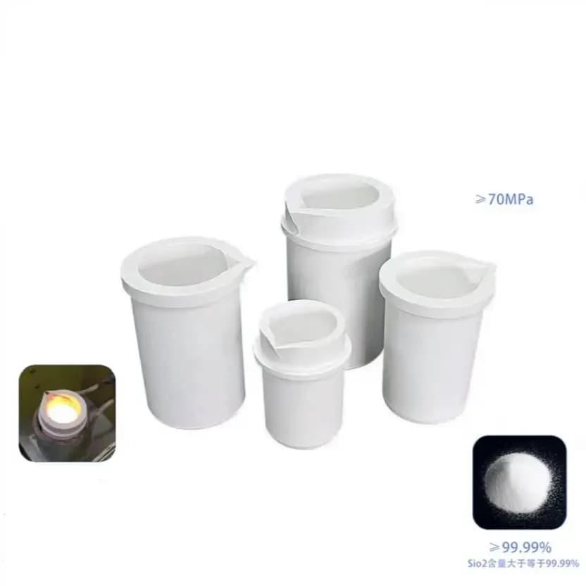 High Temperature Quartz Silica Crucible for Metal Gold Silver Melting Jewery Casting Tools Capacity 1kg 2kg 3kg 4kg