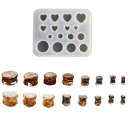 Ear Stretching Mold Silicone Jewelry Molds Round Heart Shaped Ear Expander Moulds Perfect for DIY Ear Stretching Enthusiasts