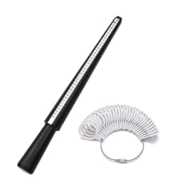 NIUPIKA UK US Plastic Finger Gauge And Mandrel Ring Sizer Finger Scales Plastic Ring Sizers Measure Tool Kit Jewellery Tools