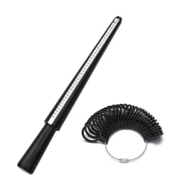 NIUPIKA UK US Plastic Finger Gauge And Mandrel Ring Sizer Finger Scales Plastic Ring Sizers Measure Tool Kit Jewellery Tools