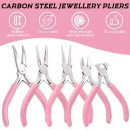 5 Packs Jewelry Pliers Set Professional Jewelry Making Tools With Needle/Round/Chain/Bent/Zipper Pliers for Repair Cut Crafting