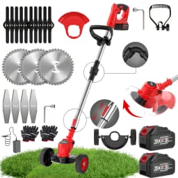 3-in-1 Cordless Weed Trimmer & Lawn Mower - Electric Trimmer, Edger, Bush Cutter with Adjustable Height