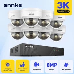 ANNKE 8CH 5MP POE Video Security System H.265+ 6MP NVR Recorder With 5MP 4X Waterproof Surveillance Cameras Audio in Ip Camera
